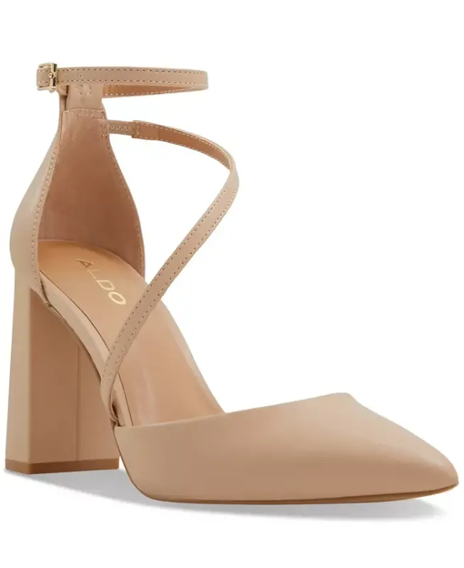 Women's Milley Two-Piece Strappy Pointed-Toe Pumps-Bone - 1