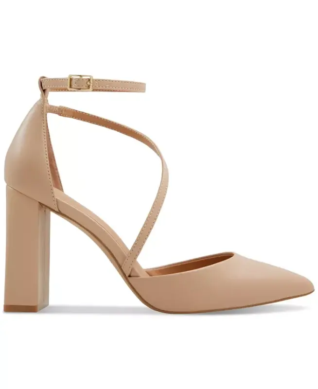 Women's Milley Two-Piece Strappy Pointed-Toe Pumps-Bone - 2