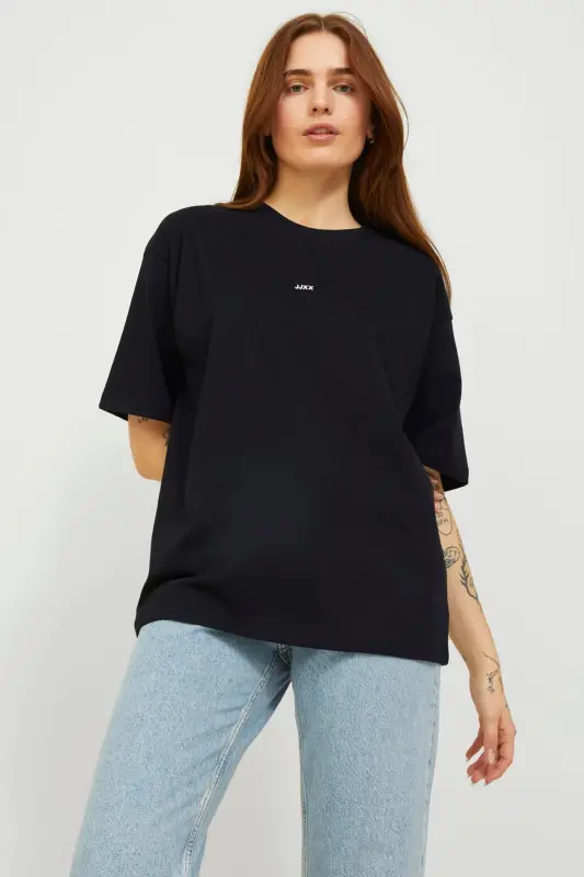 Women's Minimal JJXX Logo Short Sleeve T-Shirt - Andrea - Black - 2
