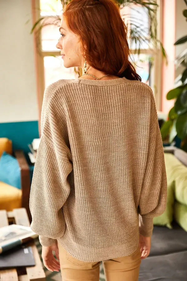 Women's Mink Button Cardigan HRK-19000046 - 5