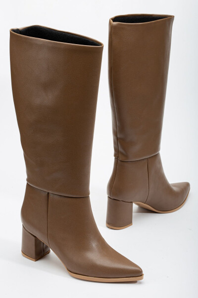 Women's mink leather thermal sole boots - TONNY BLACK