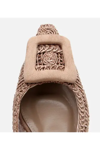 Women's Mink Patterned Open Back Heels-MINK - 4