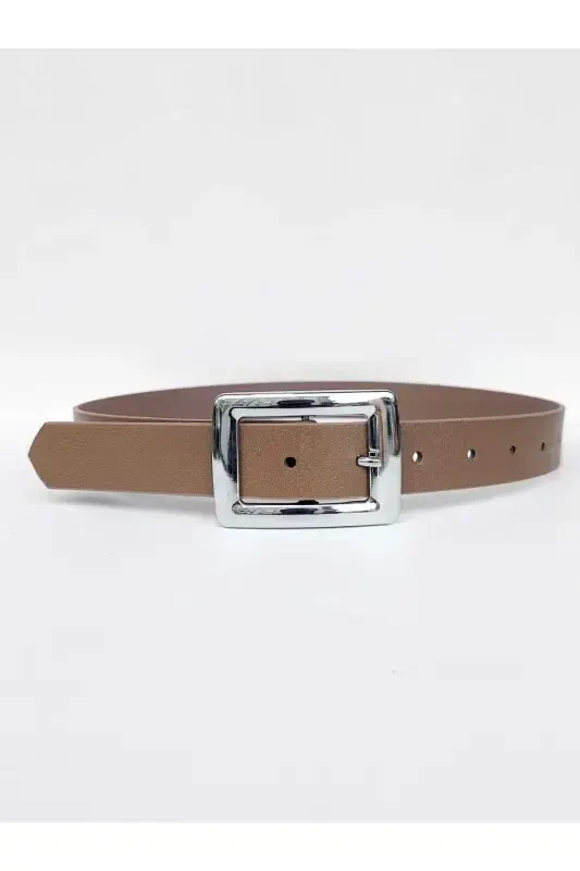 Women's Mink Silver Buckle Belt-Mink - KEMERIX