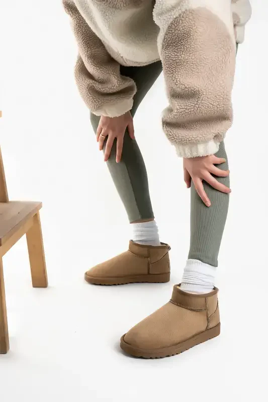 Women's Mink Ultra Mini Suede Boot Fur Lined Winter Sole Boot & Bootie-Mink - 1