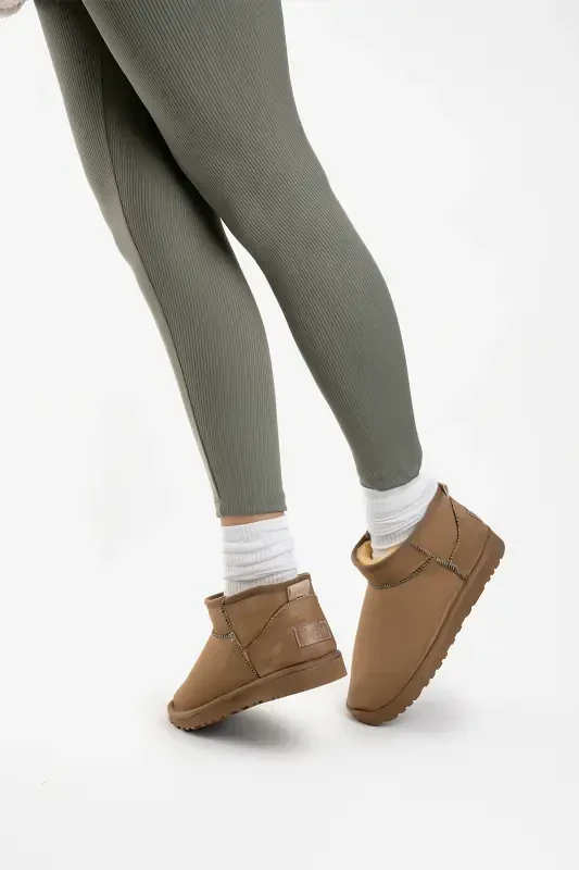 Women's Mink Ultra Mini Suede Boot Fur Lined Winter Sole Boot & Bootie-Mink - 4