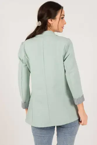 Women's Mint Arm Lined Single Buttoned Jacket ARM-22K001122-Mint - 5