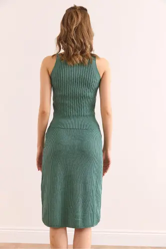 Women's Mint Green Button Detailed Knit Set - 7