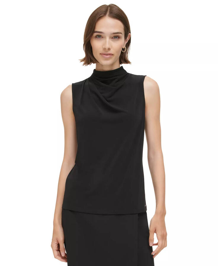 Women's Mock-Neck Sleeveless Top Black - 1