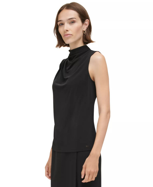 Women's Mock-Neck Sleeveless Top Black - 3