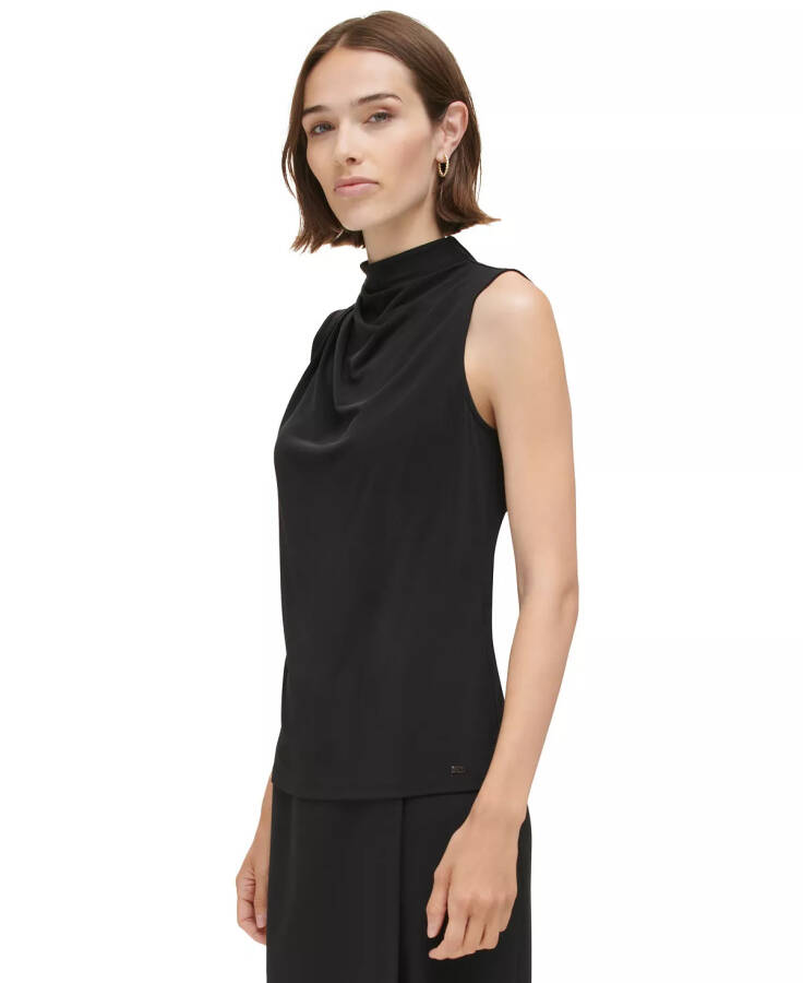 Women's Mock-Neck Sleeveless Top Black - 3