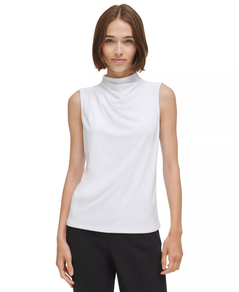 Women's Mock-Neck Sleeveless Top White - 1