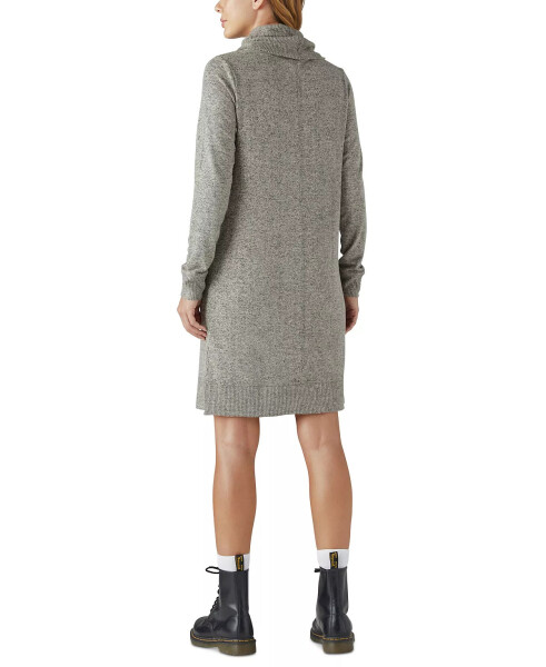 Women's Mock-Neck Sweater Dress - Cement - 2