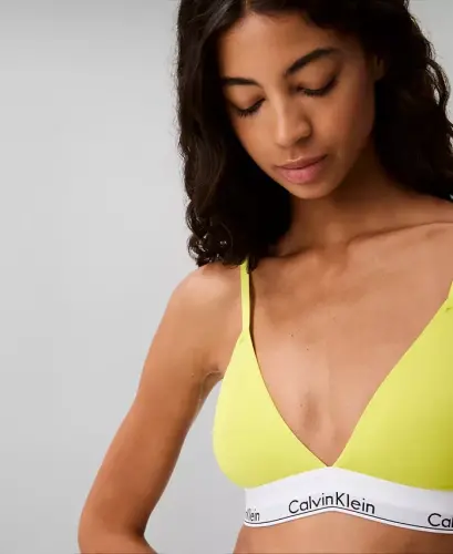 Women's Modern Cotton Lightly Lined Triangle Bralette- QF5650 - Kewl Lime - 3