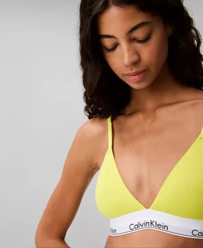Women's Modern Cotton Lightly Lined Triangle Bralette- QF5650 - Kewl Lime - 3
