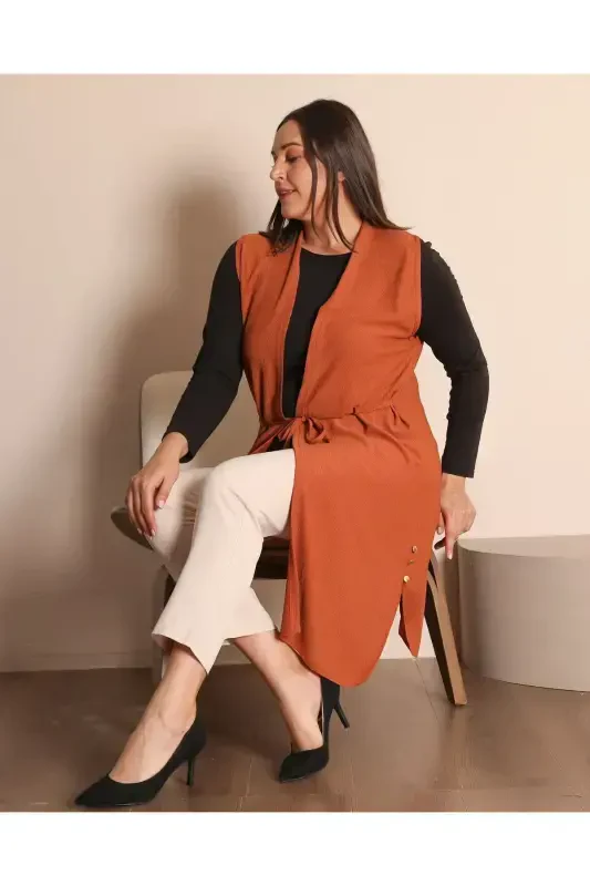 Women's Modest Clothing Plus Size Summer Mother Vest Brown-Brown - 5