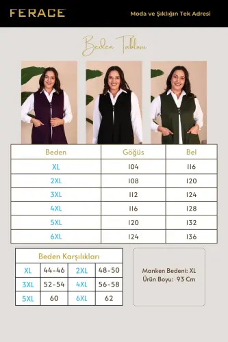 Women's Modest Clothing Summer Lycra Vest Plus Size Buttoned Vest Khaki - FERACE (1)