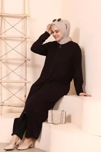 Women's Modest One-Piece Zippered Prayer Dress Plum-Plum - 5