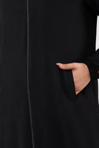 Women's Modest Zip-Up Ayrobin Black - 3