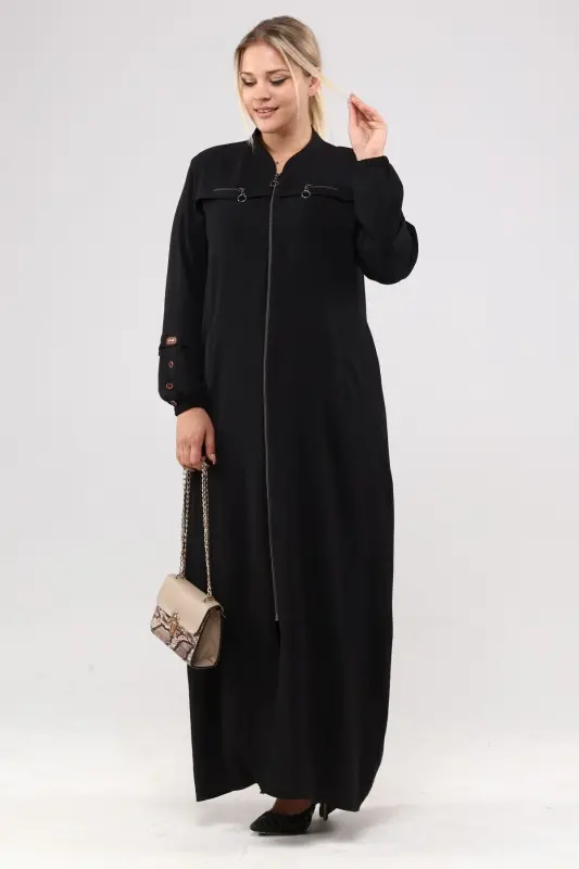 Women's Modest Zip-Up Ayrobin Black - 7