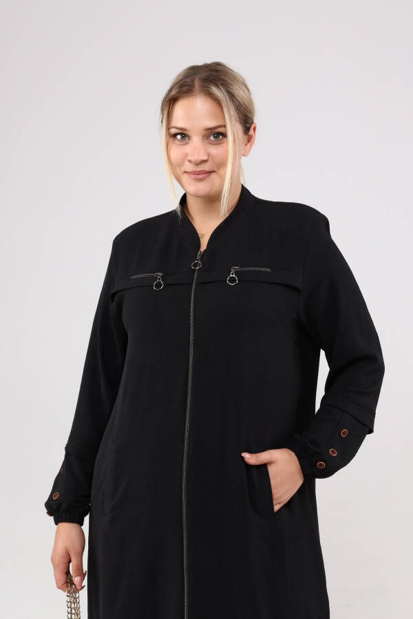 Women's Modest Zip-Up Ayrobin Black - 20