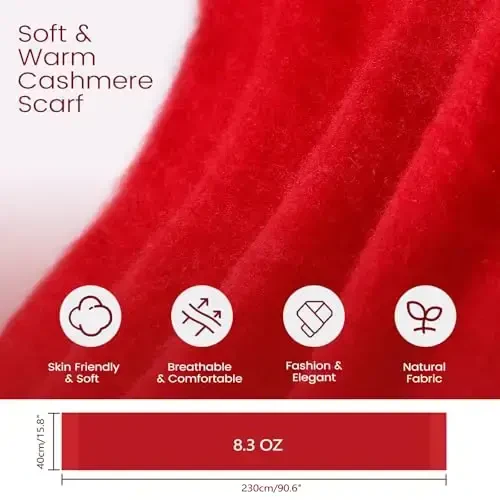 Women's Mohair Winter Scarf Pure Color, Warm Winter Scarf for Women and Men, Soft Luxurious CasModazoneere Feel Scarfs - 7