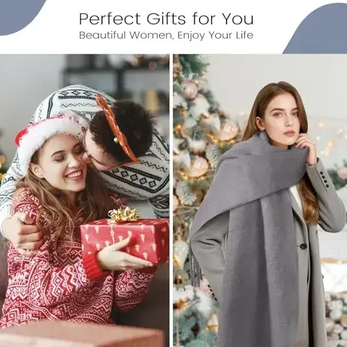 Women's Mohair Winter Scarf Pure Color, Warm Winter Scarf for Women and Men, Soft Luxurious CasModazoneere Feel Scarfs - 6