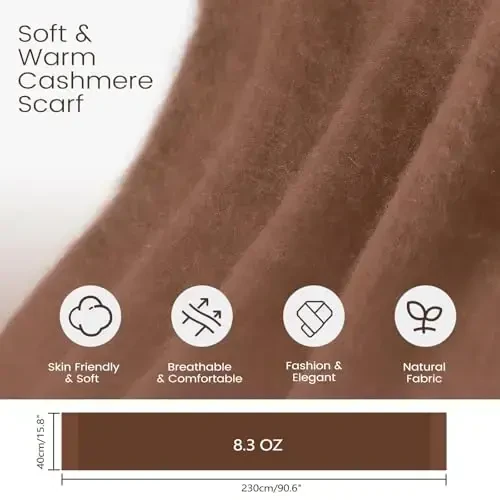 Women's Mohair Winter Scarf Pure Color, Warm Winter Scarf for Women and Men, Soft Luxurious CasModazoneere Feel Scarfs - 7
