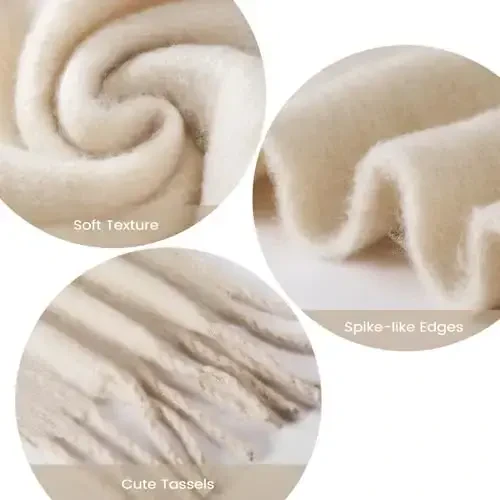 Women's Mohair Winter Scarf Pure Color, Warm Winter Scarf for Women and Men, Soft Luxurious CasModazoneere Feel Scarfs - 2
