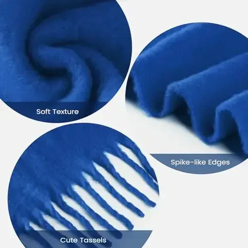 Women's Mohair Winter Scarf Pure Color, Warm Winter Scarf for Women and Men, Super Soft CasModazoneere Feel Women Scarf - 3