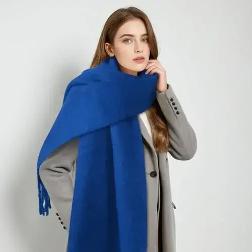 Women's Mohair Winter Scarf Pure Color, Warm Winter Scarf for Women and Men, Super Soft CasModazoneere Feel Women Scarf - 5