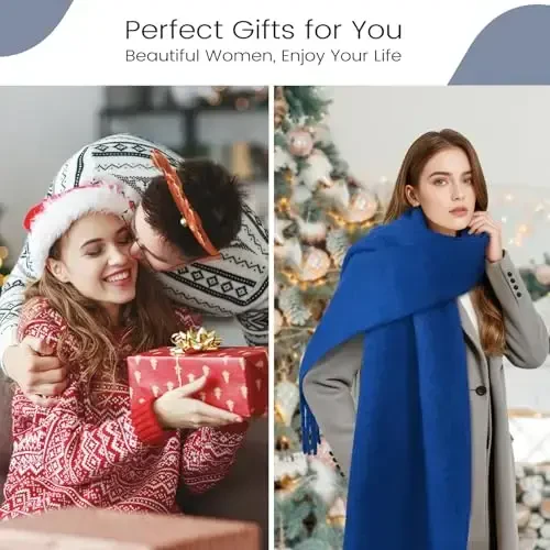 Women's Mohair Winter Scarf Pure Color, Warm Winter Scarf for Women and Men, Super Soft CasModazoneere Feel Women Scarf - 6