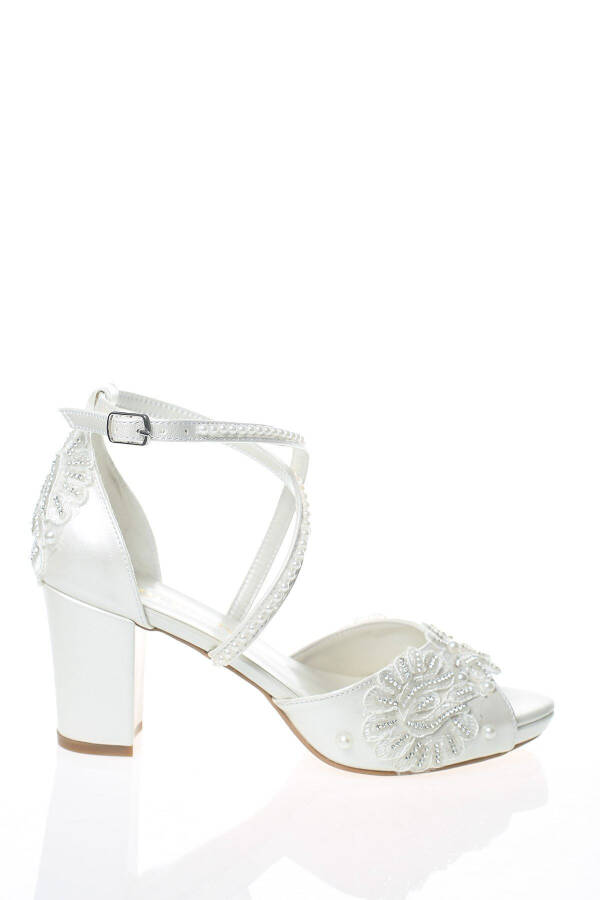 Women's Mother-of-Pearl Bridal Shoes with Pearl Embellishments 915cnr - 2