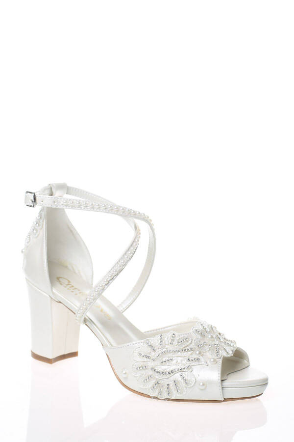 Women's Mother-of-Pearl Bridal Shoes with Pearl Embellishments 915cnr - 3