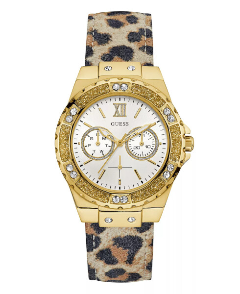 Women's Multi-Function Animal Print Genuine Leather Watch 39mm Animal Print - 1