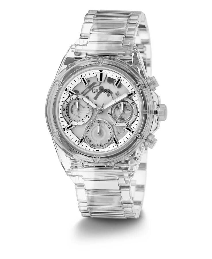 Women's Multifunction Clear Nylon Watch 39mm Clear - 4