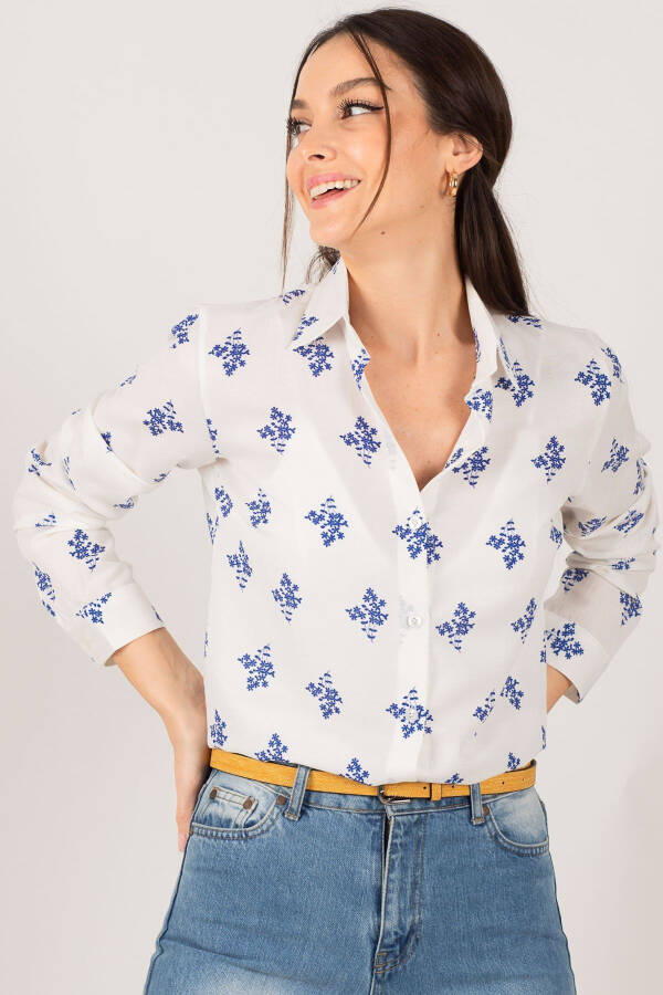 Women's Mustard Floral Long Sleeve Shirt ARM-22K001110 - 9