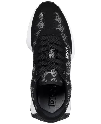 Women's Naples Checkered Running Sneakers - Black/Nickel - 4