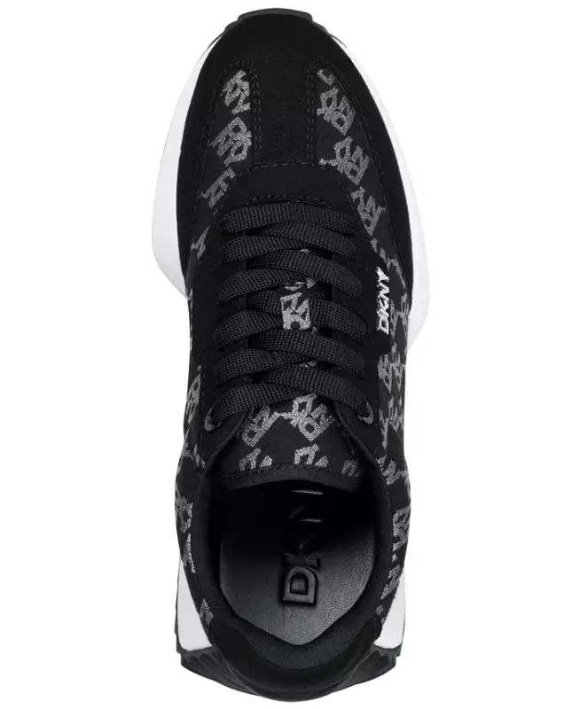 Women's Naples Checkered Running Sneakers - Black/Nickel - 4