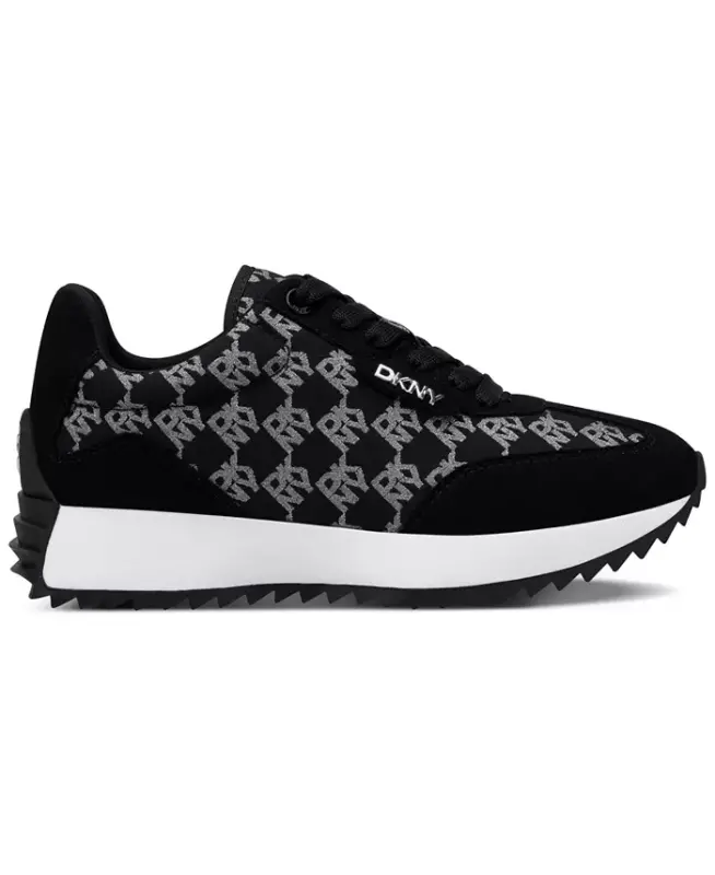 Women's Naples Checkered Lace-Up Sneakers - Black/Nickel - 2