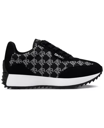 Women's Naples Checkered Lace-Up Sneakers - Black/Nickel - DKNY (1)