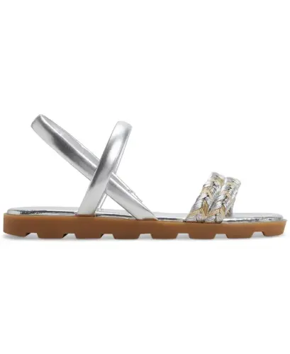 Women's Narine Strappy Flat Sandals-Silver Woven Multi - ALDO (1)