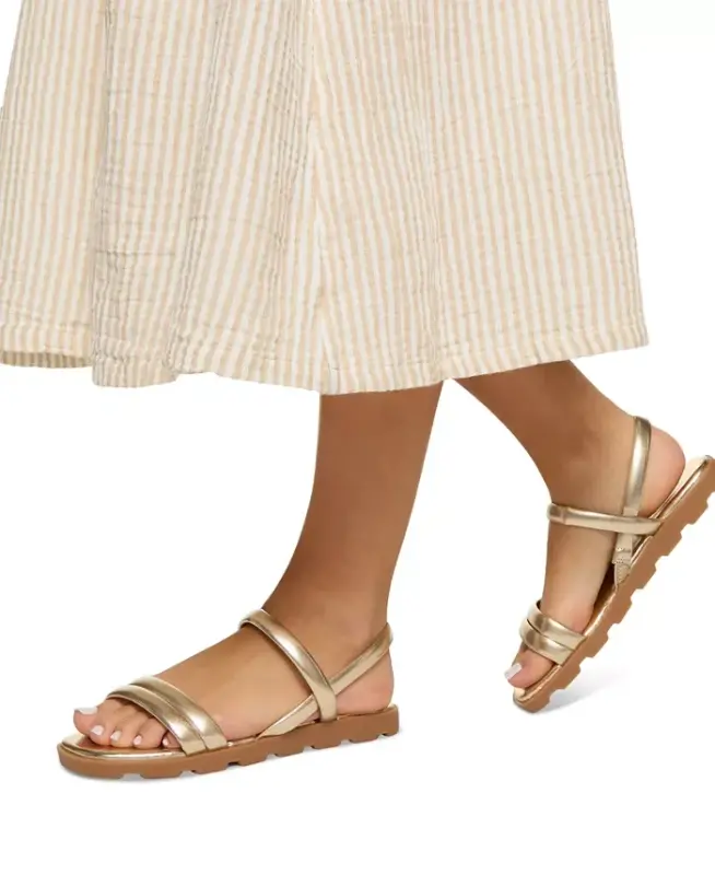 Women's Narine Strappy Flat Sandals-Silver Woven Multi - 11