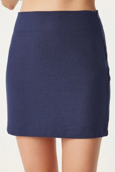 Women's Navy Blue Mini Woven Skirt FN03240 - 6