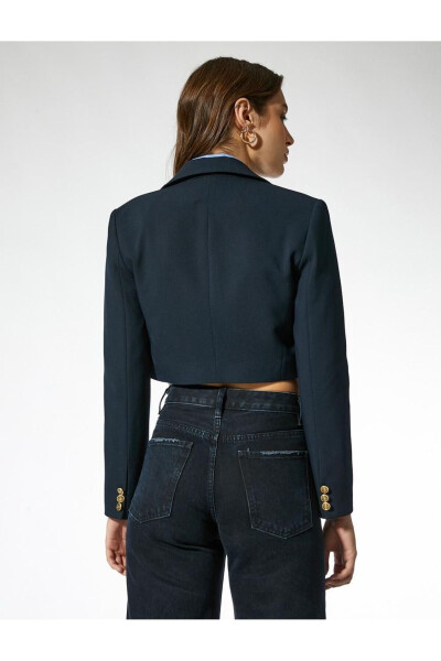 Women's Navy Blue Short Blazer Jacket - 1