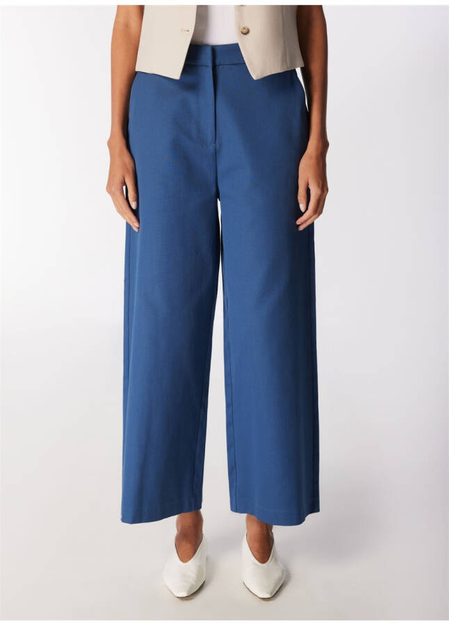 Women's Navy Blue Wide Leg Pants - 8