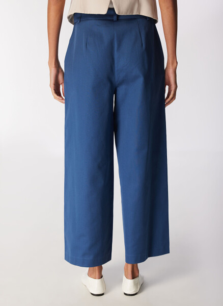 Women's Navy Blue Wide Leg Pants - 5