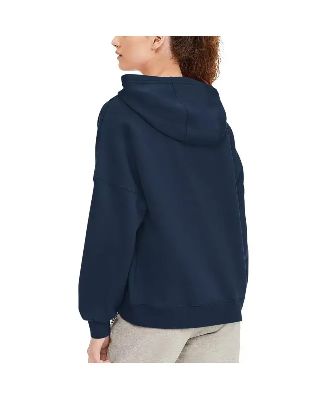 Women's Navy Dallas Cowboys Becca Dropped Shoulders Pullover Hoodie - 2