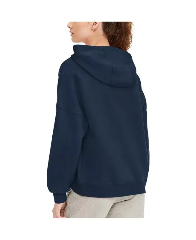 Women's Navy Dallas Cowboys Becca Dropped Shoulders Pullover Hoodie - 2