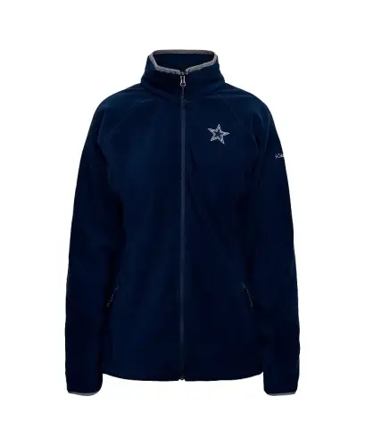 Women's Navy Dallas Cowboys Give and Go III Fleece Raglan Full-Zip Jacket-Navy - 2