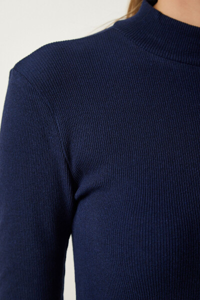 Women's Navy Fisherman Knitted Jumper GT00054 - 5